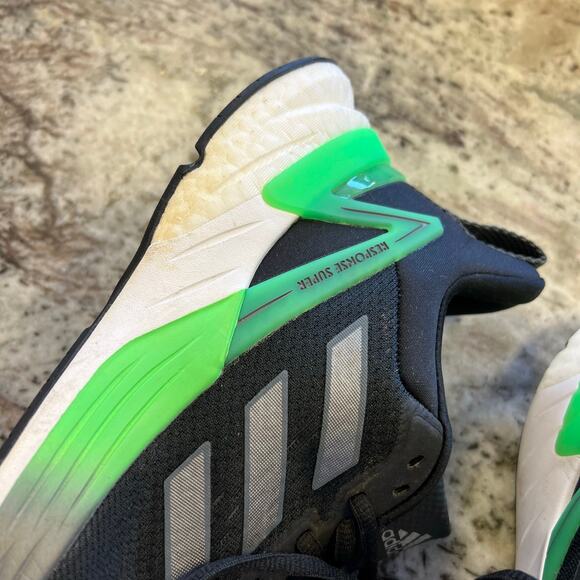 Adidas Response Super 2.0 Black + Green Running Sneakers Men\'s Size 8